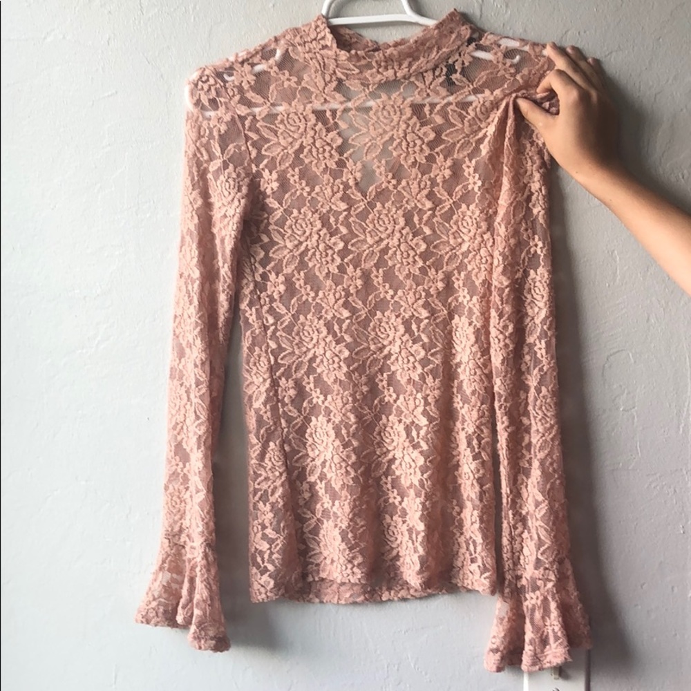 Sheer floral top.